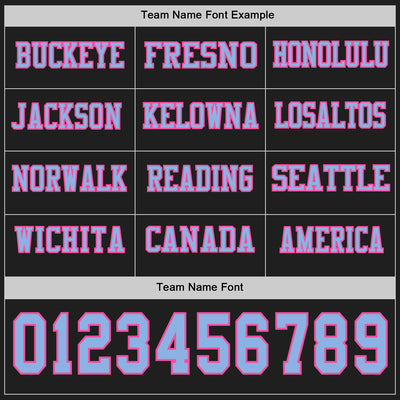 Custom Black Light Blue-Pink Long Sleeve Authentic Football Jersey