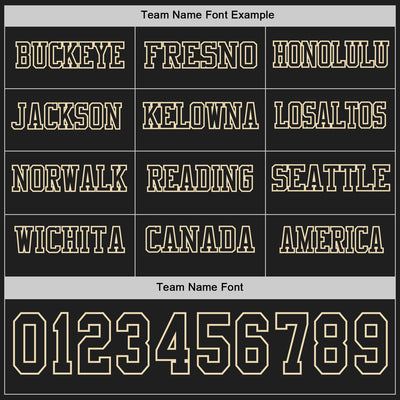 Custom Black Cream Long Sleeve Authentic Football Jersey