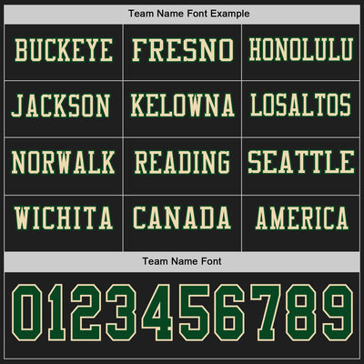 Custom Black Green-Cream Long Sleeve Authentic Football Jersey