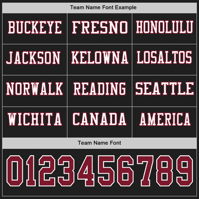 Custom Black Crimson-White Long Sleeve Authentic Football Jersey