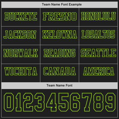 Custom Black Neon Green Long Sleeve Authentic Football Jersey