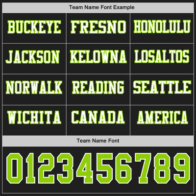 Custom Black Neon Green-White Long Sleeve Authentic Football Jersey