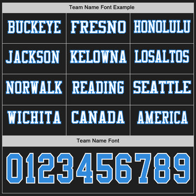 Custom Black Powder Blue-White Long Sleeve Authentic Football Jersey