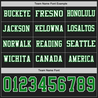 Custom Black Grass Green-White Long Sleeve Authentic Football Jersey