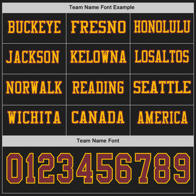 Custom Black Cardinal-Gold Long Sleeve Authentic Football Jersey