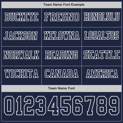 Custom Navy White Long Sleeve Authentic Football Jersey