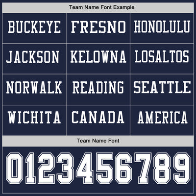 Custom Navy White Long Sleeve Authentic Football Jersey