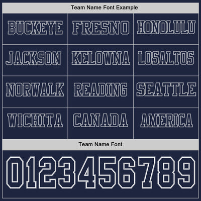 Custom Navy White-Gray Long Sleeve Authentic Football Jersey