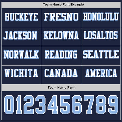 Custom Navy Light Blue-White Long Sleeve Authentic Football Jersey