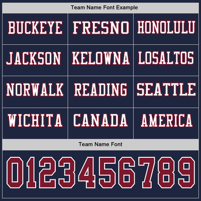 Custom Navy Crimson-White Long Sleeve Authentic Football Jersey
