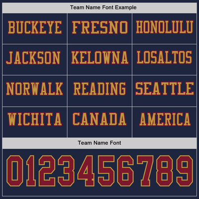 Custom Navy Crimson-Old Gold Long Sleeve Authentic Football Jersey
