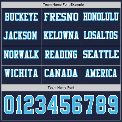 Custom Navy Sky Blue-White Long Sleeve Authentic Football Jersey