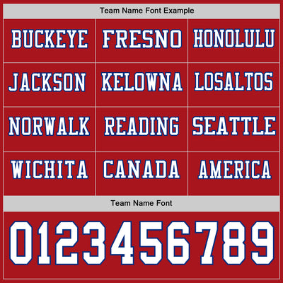 Custom Red White-Royal Long Sleeve Authentic Football Jersey