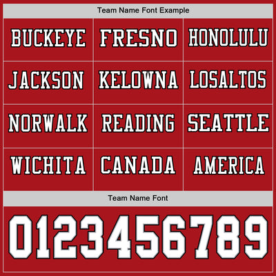 Custom Red White Gray-Black Long Sleeve Authentic Football Jersey