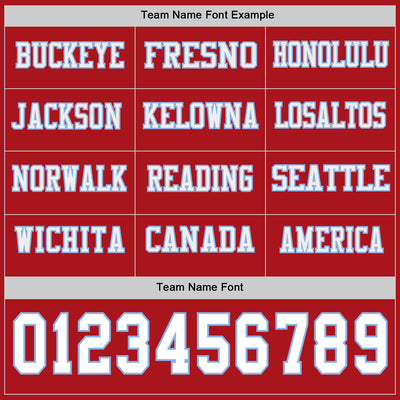 Custom Red White-Light Blue Long Sleeve Authentic Football Jersey