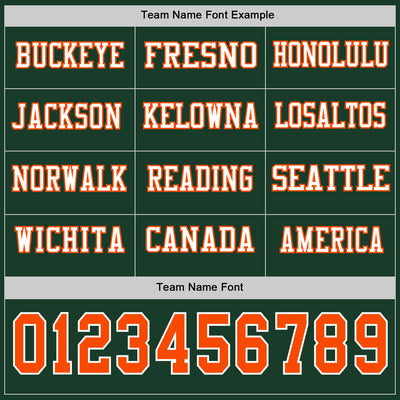 Custom Green Orange-White Long Sleeve Authentic Football Jersey