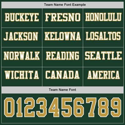 Custom Green Old Gold-White Long Sleeve Authentic Football Jersey