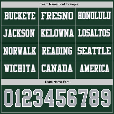 Custom Green Gray-White Long Sleeve Authentic Football Jersey