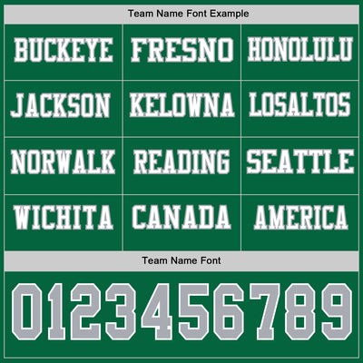 Custom Kelly Green Gray-White Long Sleeve Authentic Football Jersey