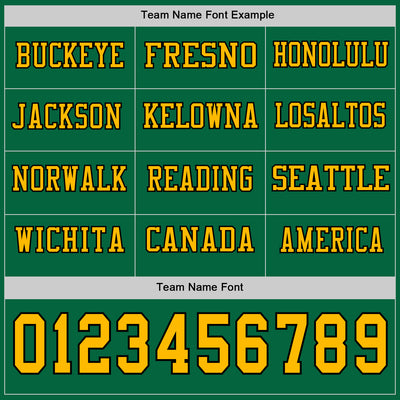 Custom Kelly Green Gold-Black Long Sleeve Authentic Football Jersey
