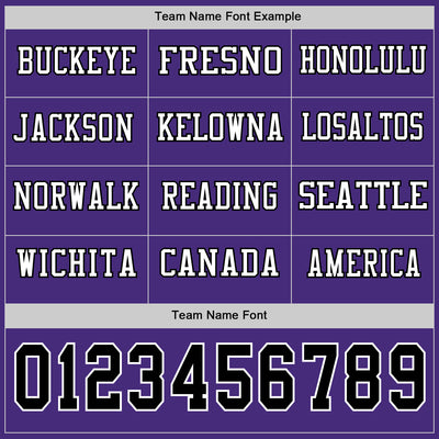 Custom Purple Black-White Long Sleeve Authentic Football Jersey
