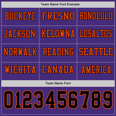 Custom Purple Black-Orange Long Sleeve Authentic Football Jersey
