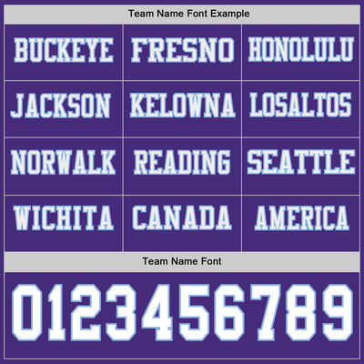 Custom Purple White-Light Blue Long Sleeve Authentic Football Jersey