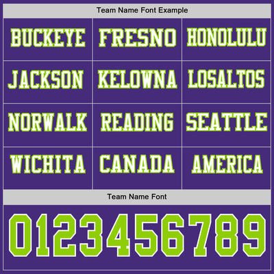 Custom Purple Neon Green-White Long Sleeve Authentic Football Jersey