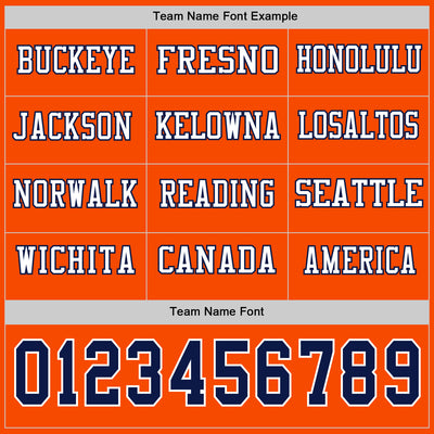 Custom Orange Navy-White Long Sleeve Authentic Football Jersey
