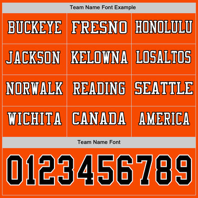 Custom Orange Black-White Long Sleeve Authentic Football Jersey