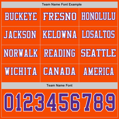 Custom Orange Purple-White Long Sleeve Authentic Football Jersey