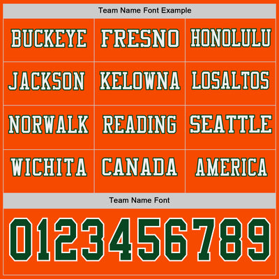 Custom Orange Green-White Long Sleeve Authentic Football Jersey
