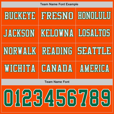 Custom Orange Kelly Green-White Long Sleeve Authentic Football Jersey