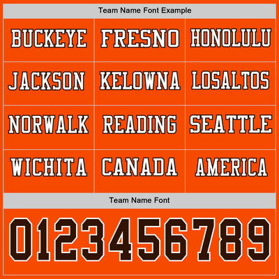 Custom Orange Brown-White Long Sleeve Authentic Football Jersey