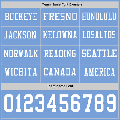 Custom Light Blue White Long Sleeve Authentic Football Jersey