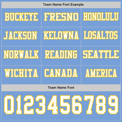 Custom Light Blue White-Yellow Long Sleeve Authentic Football Jersey