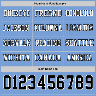 Custom Light Blue Black-White Long Sleeve Authentic Football Jersey