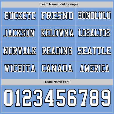 Custom Light Blue White-Black Long Sleeve Authentic Football Jersey