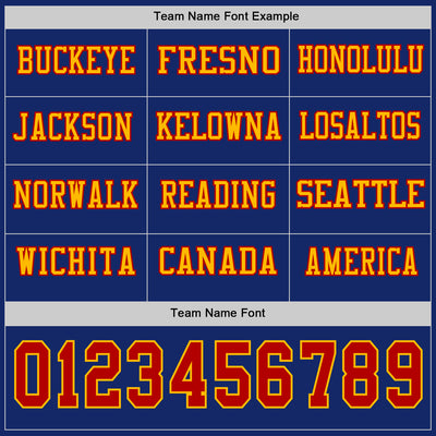 Custom Royal Red-Gold Long Sleeve Authentic Football Jersey