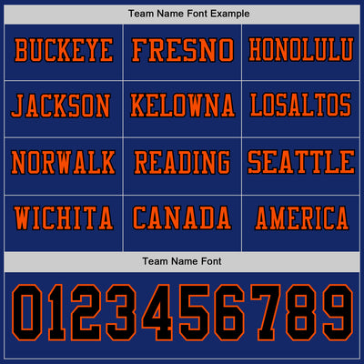 Custom Royal Black-Orange Long Sleeve Authentic Football Jersey