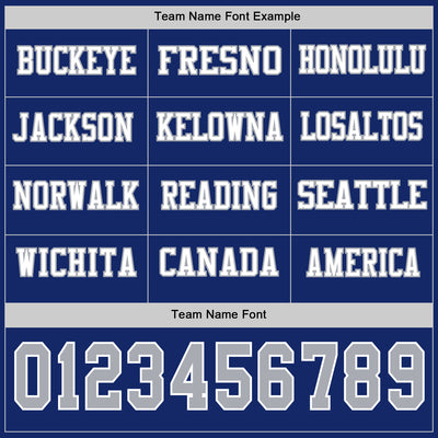 Custom Royal Gray-White Long Sleeve Authentic Football Jersey