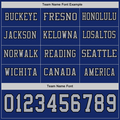 Custom Royal Gray-Black Long Sleeve Authentic Football Jersey