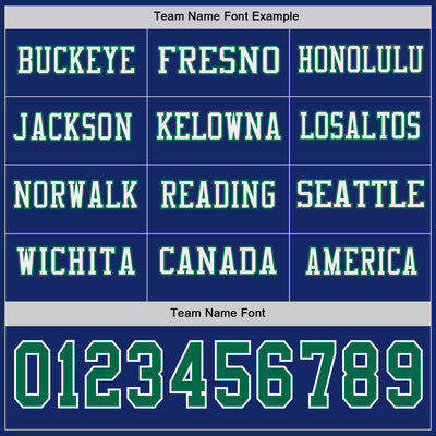 Custom Royal Kelly Green-White Long Sleeve Authentic Football Jersey