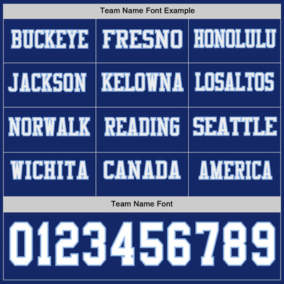 Custom Royal White-Light Blue Long Sleeve Authentic Football Jersey