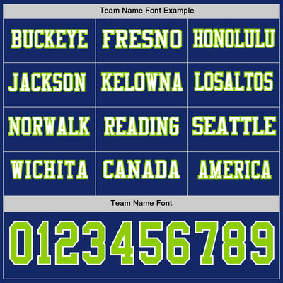 Custom Royal Neon Green-White Long Sleeve Authentic Football Jersey