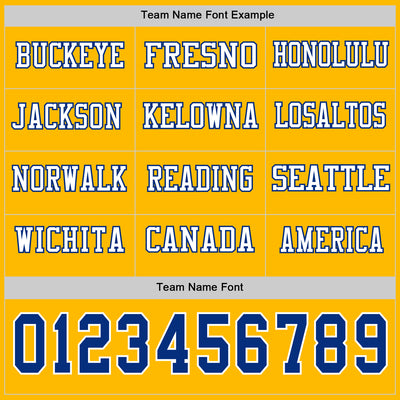 Custom Gold Royal-White Long Sleeve Authentic Football Jersey