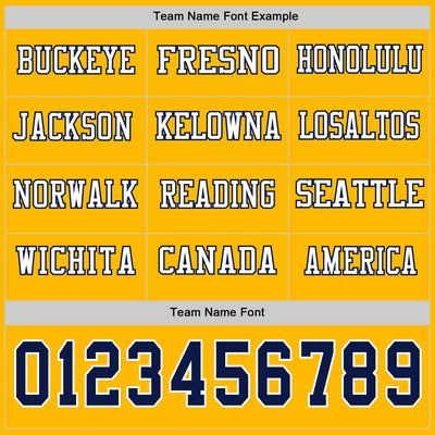 Custom Gold Navy-White Long Sleeve Authentic Football Jersey