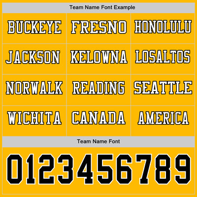 Custom Gold Black-White Long Sleeve Authentic Football Jersey