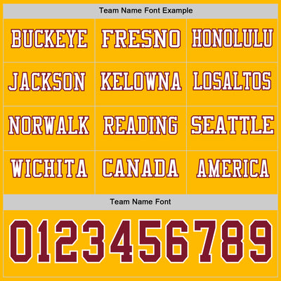 Custom Gold Crimson-White Long Sleeve Authentic Football Jersey