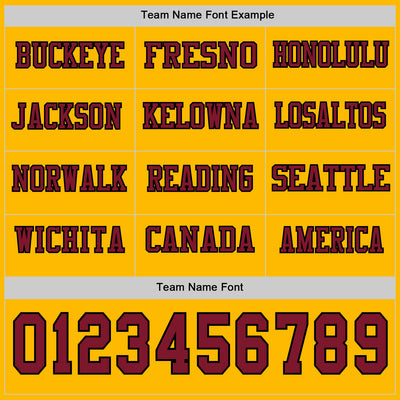 Custom Gold Crimson-Black Long Sleeve Authentic Football Jersey